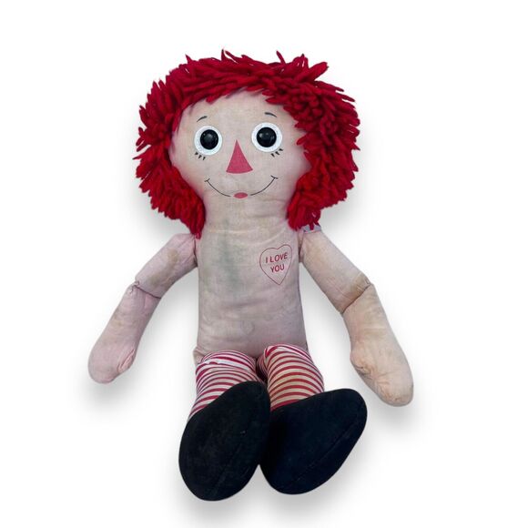Raggedy Ann Doll Vintage 18" Unbranded I Love You Heart No Clothes Cute Floppy - Picture 3 of 13